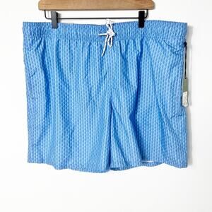 GOODFELLOW & CO  MEN BLUE PURPLE PRINT SWIM TRUNKS UPF 50+ SIZE XL BRAND NEW